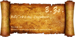 Bánhidy Zsombor névjegykártya