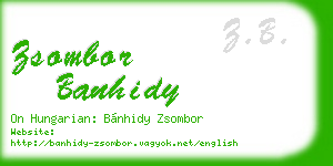 zsombor banhidy business card
